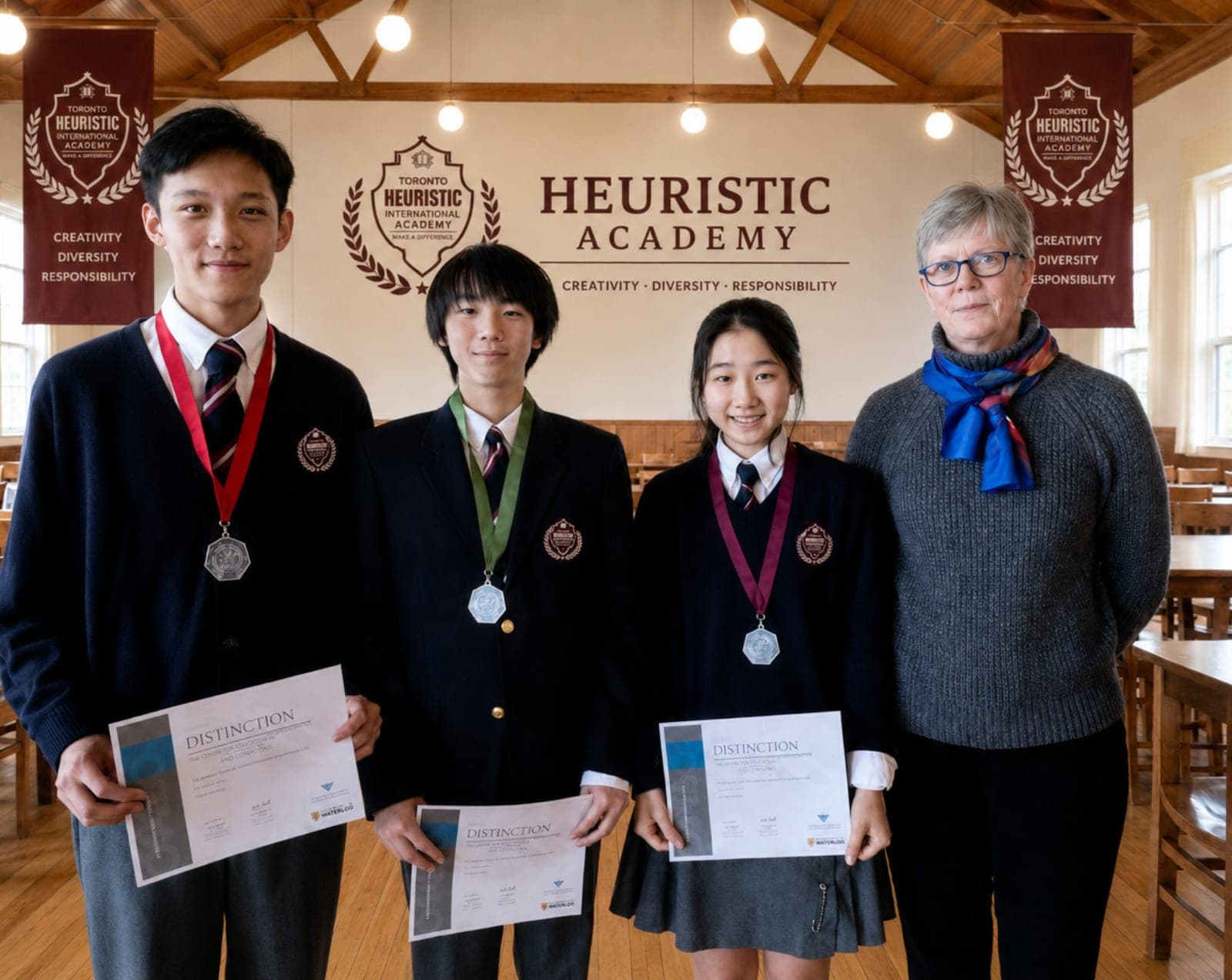 THIA students receiving Waterloo mathematics distinction awards